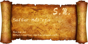 Seffer Márta névjegykártya